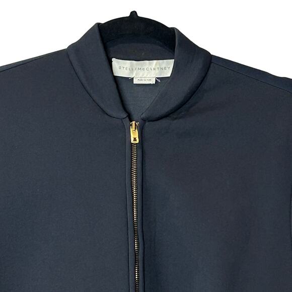 Stella McCartney Two Tone Scuba Bomber Jacket Navy Black Women 36/US 0 - Picture 4 of 11
